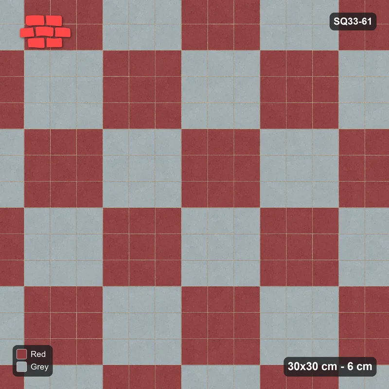 Interlock (Pasco) 30x30 cm · SQ33-61 · Triple Unit Checker · Top view Interlock (Pasco) 30x30 cm · SQ33-61 · Triple Unit Checker · Top view