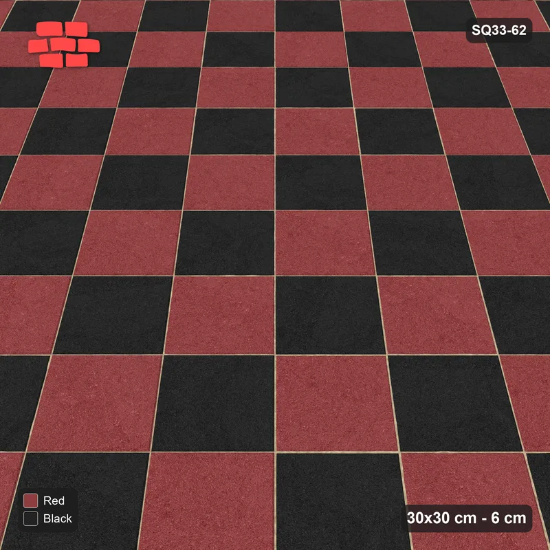 Interlock (Pasco) 30x30 cm · SQ33-62 · Diagonal Checkerboard · Side view Interlock (Pasco) 30x30 cm · SQ33-62 · Diagonal Checkerboard · Side view