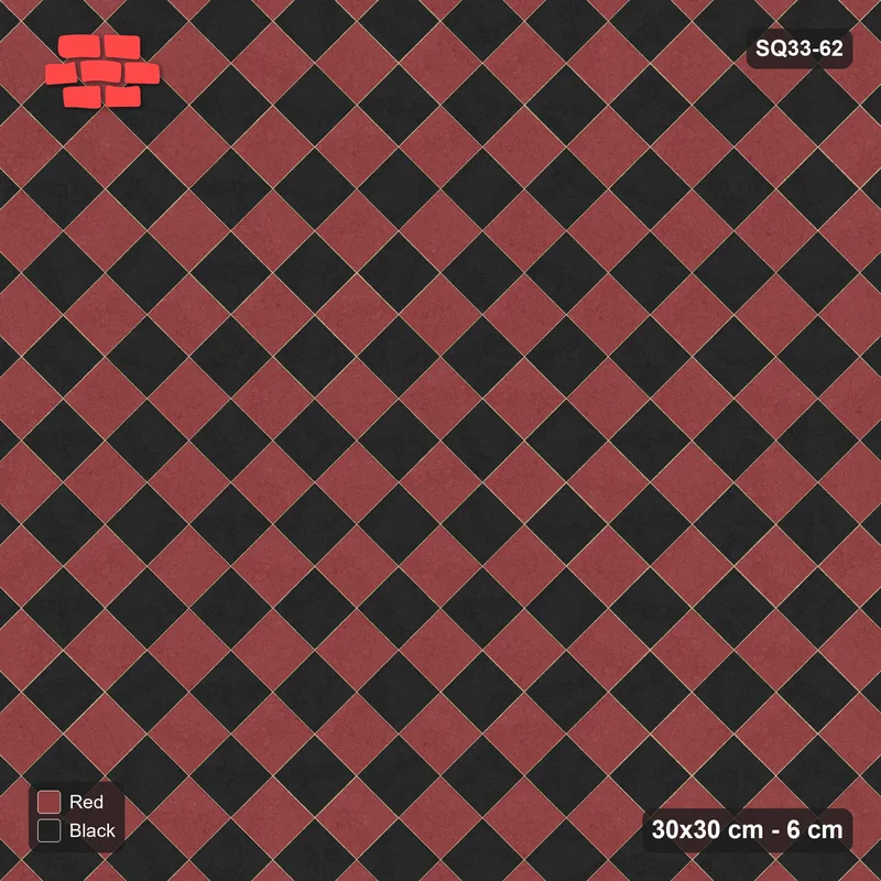 Interlock (Pasco) 30x30 cm · SQ33-62 · Diagonal Checkerboard · Top view Interlock (Pasco) 30x30 cm · SQ33-62 · Diagonal Checkerboard · Top view