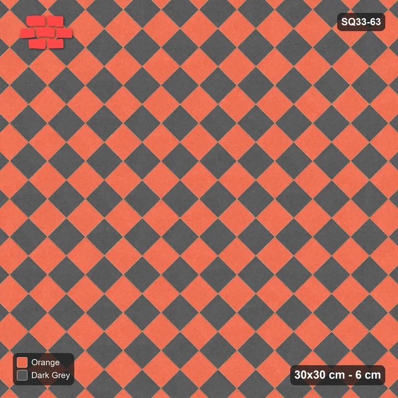 Interlock (Pasco) 30x30 cm · SQ33-63 · Diagonal Checkerboard · Top view Interlock (Pasco) 30x30 cm · SQ33-63 · Diagonal Checkerboard · Top view