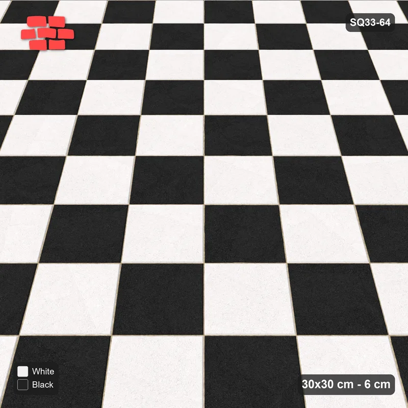 Interlock (Pasco) 30x30 cm · SQ33-64 · Diagonal Checkerboard · Side view Interlock (Pasco) 30x30 cm · SQ33-64 · Diagonal Checkerboard · Side view
