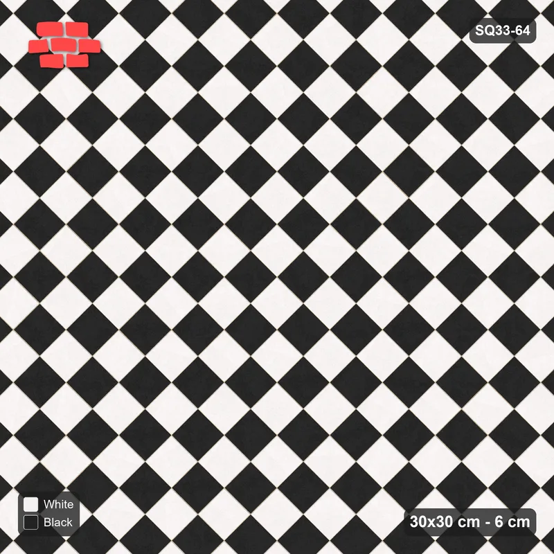 Interlock (Pasco) 30x30 cm · SQ33-64 · Diagonal Checkerboard · Top view Interlock (Pasco) 30x30 cm · SQ33-64 · Diagonal Checkerboard · Top view
