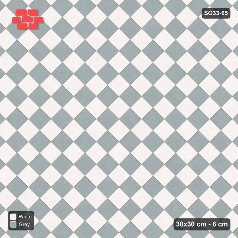 Interlock (Pasco) 30x30 cm · SQ33-65 · Diagonal Checkerboard · Top view Interlock (Pasco) 30x30 cm · SQ33-65 · Diagonal Checkerboard · Top view