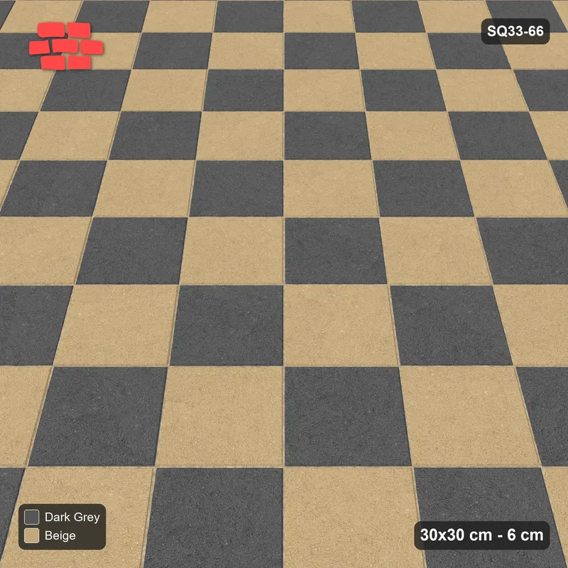 Interlock (Pasco) 30x30 cm · SQ33-66 · Diagonal Checkerboard · Side view Interlock (Pasco) 30x30 cm · SQ33-66 · Diagonal Checkerboard · Side view