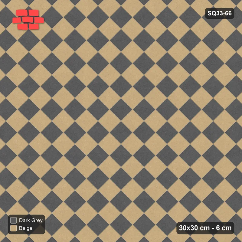 Interlock (Pasco) 30x30 cm · SQ33-66 · Diagonal Checkerboard · Top view Interlock (Pasco) 30x30 cm · SQ33-66 · Diagonal Checkerboard · Top view