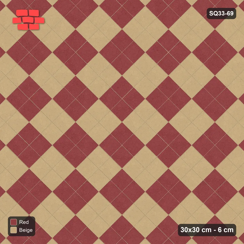 Interlock (Pasco) 30x30 cm · SQ33-69 · Large Diagonal Checker · Top view Interlock (Pasco) 30x30 cm · SQ33-69 · Large Diagonal Checker · Top view