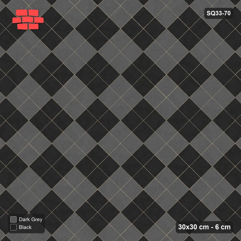 Interlock (Pasco) 30x30 cm · SQ33-70 · Large Diagonal Checker · Top view Interlock (Pasco) 30x30 cm · SQ33-70 · Large Diagonal Checker · Top view