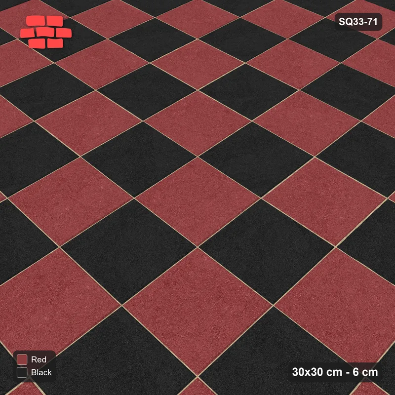 Interlock (Pasco) 30x30 cm · SQ33-71 · Checkerboard in Kerb Frame · Side view Interlock (Pasco) 30x30 cm · SQ33-71 · Checkerboard in Kerb Frame · Side view