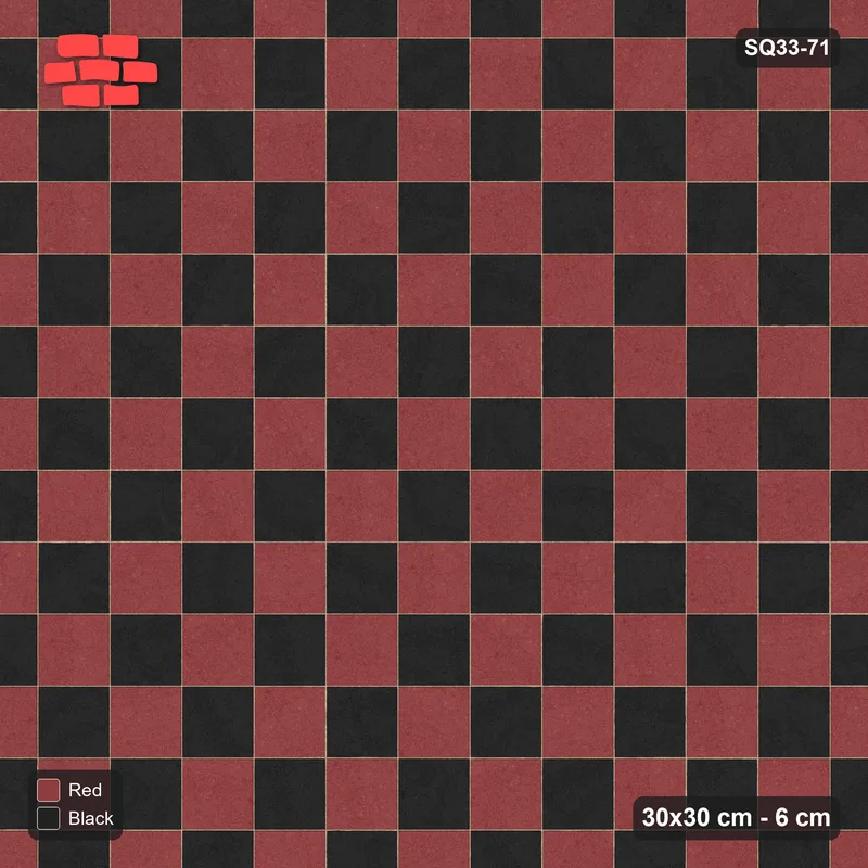 Interlock (Pasco) 30x30 cm · SQ33-71 · Checkerboard in Kerb Frame · Top view Interlock (Pasco) 30x30 cm · SQ33-71 · Checkerboard in Kerb Frame · Top view