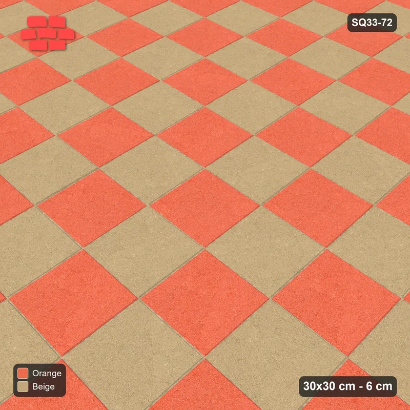 Interlock (Pasco) 30x30 cm · SQ33-72 · Checkerboard in Kerb Frame · Side view Interlock (Pasco) 30x30 cm · SQ33-72 · Checkerboard in Kerb Frame · Side view
