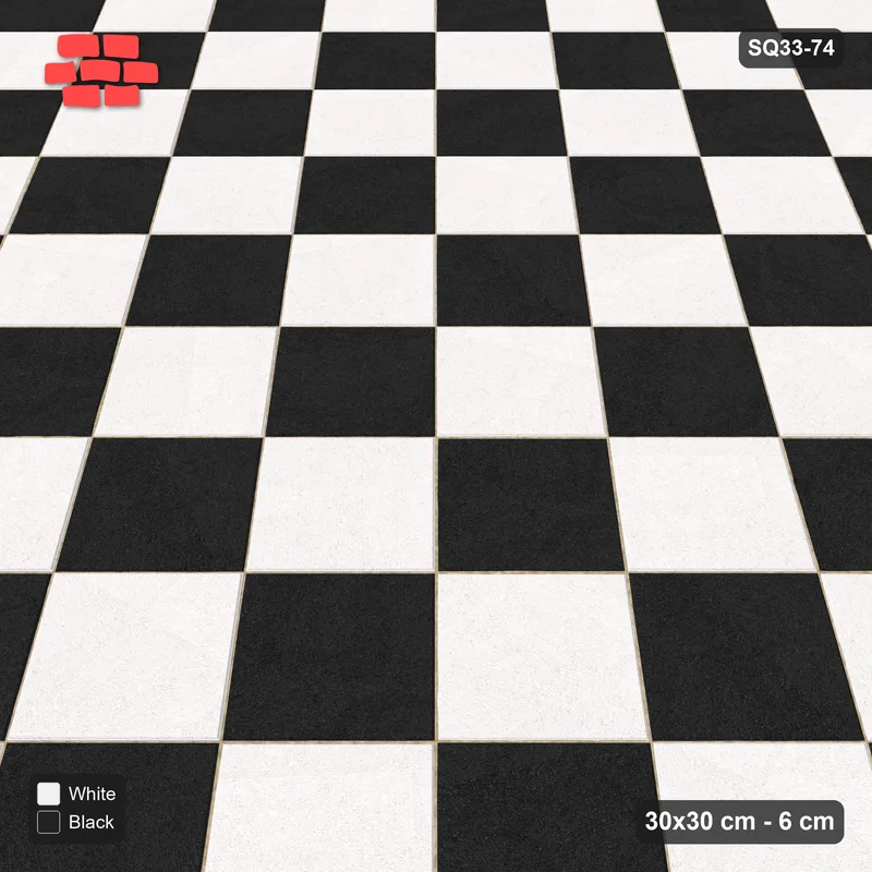 Interlock (Pasco) 30x30 cm · SQ33-74 · Diagonal Checker in Kerb Frame · Side view Interlock (Pasco) 30x30 cm · SQ33-74 · Diagonal Checker in Kerb Frame · Side view
