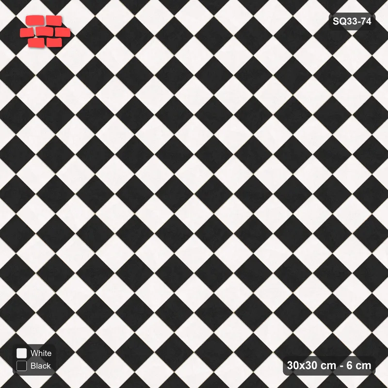 Interlock (Pasco) 30x30 cm · SQ33-74 · Diagonal Checker in Kerb Frame · Top view Interlock (Pasco) 30x30 cm · SQ33-74 · Diagonal Checker in Kerb Frame · Top view