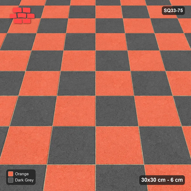 Interlock (Pasco) 30x30 cm · SQ33-75 · Diagonal Checker in Kerb Frame · Side view Interlock (Pasco) 30x30 cm · SQ33-75 · Diagonal Checker in Kerb Frame · Side view