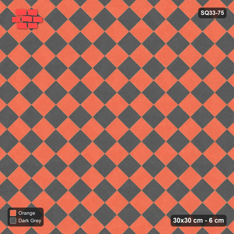 Interlock (Pasco) 30x30 cm · SQ33-75 · Diagonal Checker in Kerb Frame · Top view Interlock (Pasco) 30x30 cm · SQ33-75 · Diagonal Checker in Kerb Frame · Top view