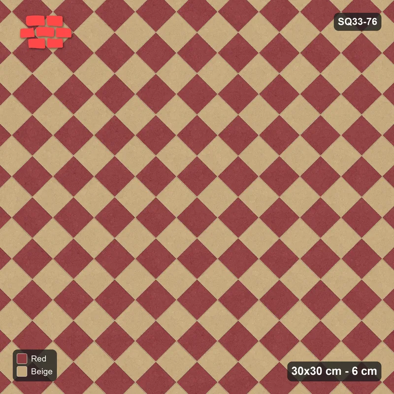 Interlock (Pasco) 30x30 cm · SQ33-76 · Diagonal Checker in Kerb Frame · Top view Interlock (Pasco) 30x30 cm · SQ33-76 · Diagonal Checker in Kerb Frame · Top view