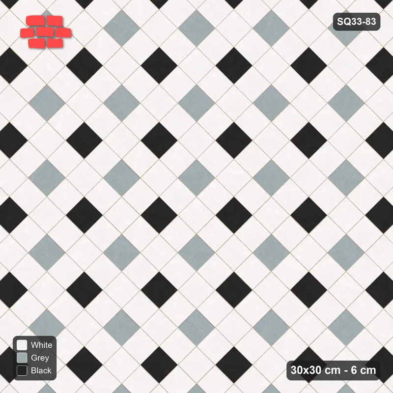 Interlock (Pasco) 30x30 cm · SQ33-83 · Two-Tone Harlequin Diamonds · Top view Interlock (Pasco) 30x30 cm · SQ33-83 · Two-Tone Harlequin Diamonds · Top view