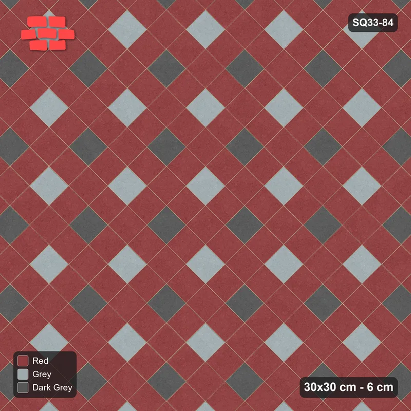 Interlock (Pasco) 30x30 cm · SQ33-84 · Two-Tone Harlequin Diamonds · Top view Interlock (Pasco) 30x30 cm · SQ33-84 · Two-Tone Harlequin Diamonds · Top view