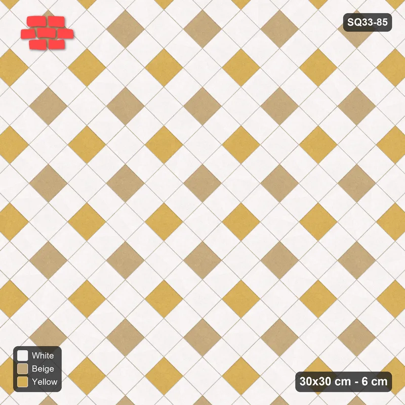 Interlock (Pasco) 30x30 cm · SQ33-85 · Two-Tone Harlequin Diamonds · Top view Interlock (Pasco) 30x30 cm · SQ33-85 · Two-Tone Harlequin Diamonds · Top view