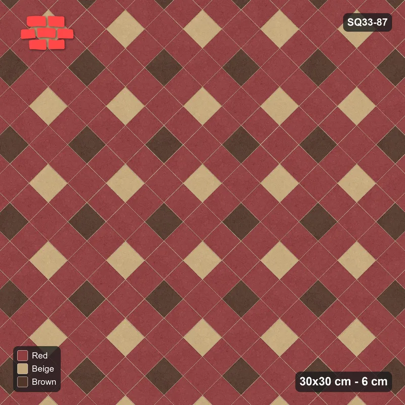 Interlock (Pasco) 30x30 cm · SQ33-87 · Two-Tone Harlequin Diamonds · Top view Interlock (Pasco) 30x30 cm · SQ33-87 · Two-Tone Harlequin Diamonds · Top view