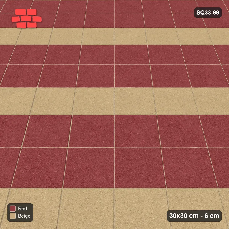 Interlock (Pasco) 30x30 cm · SQ33-99 · Diagonal Course Stripes · Side view Interlock (Pasco) 30x30 cm · SQ33-99 · Diagonal Course Stripes · Side view