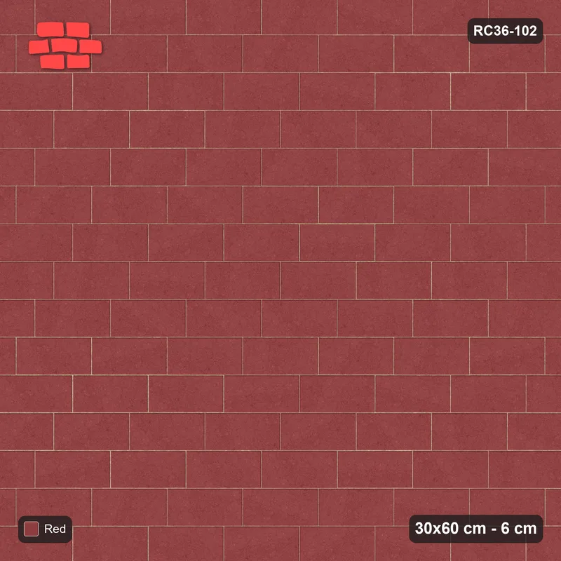 Interlock (Pasco) 30x60 cm · RC36-102 · Running Bond 1/4, Single Tone · Top view Interlock (Pasco) 30x60 cm · RC36-102 · Running Bond 1/4, Single Tone · Top view
