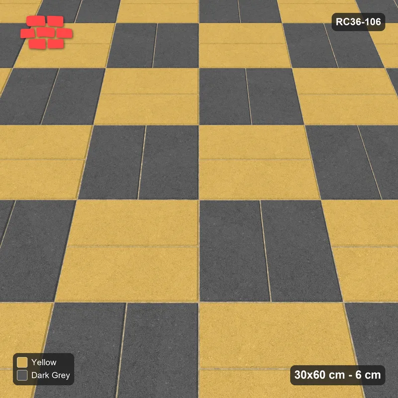 Interlock (Pasco) 30x60 cm · RC36-106 · Diagonal Parquet, Two-Tone Weave · Side view Interlock (Pasco) 30x60 cm · RC36-106 · Diagonal Parquet, Two-Tone Weave · Side view