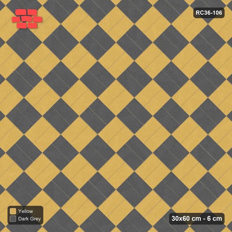 Interlock (Pasco) 30x60 cm · RC36-106 · Diagonal Parquet, Two-Tone Weave · Top view Interlock (Pasco) 30x60 cm · RC36-106 · Diagonal Parquet, Two-Tone Weave · Top view