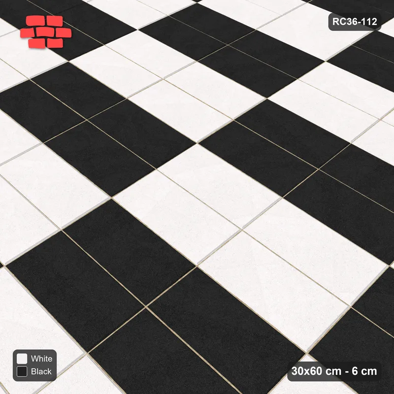 Interlock (Pasco) 30x60 cm · RC36-112 · Stack Bond, Checker Blocks 2x2 in 38F Kerb Frame · Side view Interlock (Pasco) 30x60 cm · RC36-112 · Stack Bond, Checker Blocks 2x2 in 38F Kerb Frame · Side view