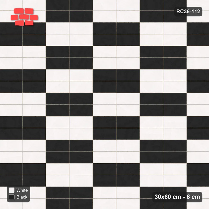 Interlock (Pasco) 30x60 cm · RC36-112 · Stack Bond, Checker Blocks 2x2 in 38F Kerb Frame · Top view Interlock (Pasco) 30x60 cm · RC36-112 · Stack Bond, Checker Blocks 2x2 in 38F Kerb Frame · Top view