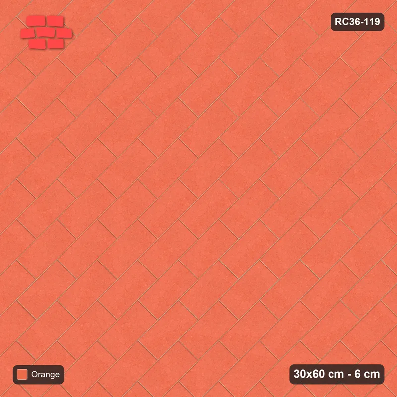 Interlock (Pasco) 30x60 cm · RC36-119 · Diagonal Running Bond, Single Tone · Top view