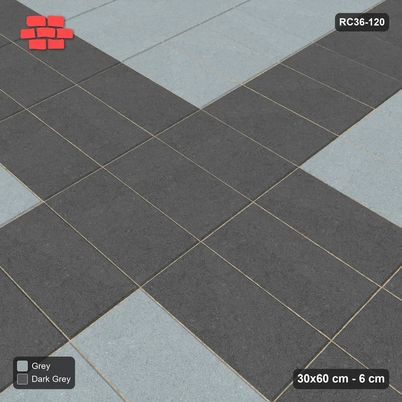 Interlock (Pasco) 30x60 cm · RC36-120 · Stack Bond, Cross Feature · Side view