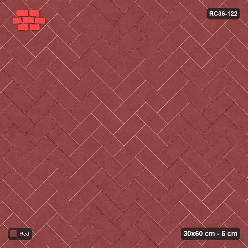Interlock (Pasco) 30x60 cm · RC36-122 · Diagonal Herringbone, Single Tone · Top view