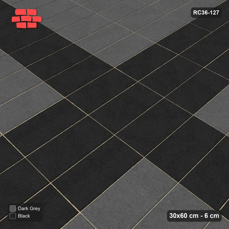 Interlock (Pasco) 30x60 cm · RC36-127 · Vertical Stack Bond, Cross Feature · Side view