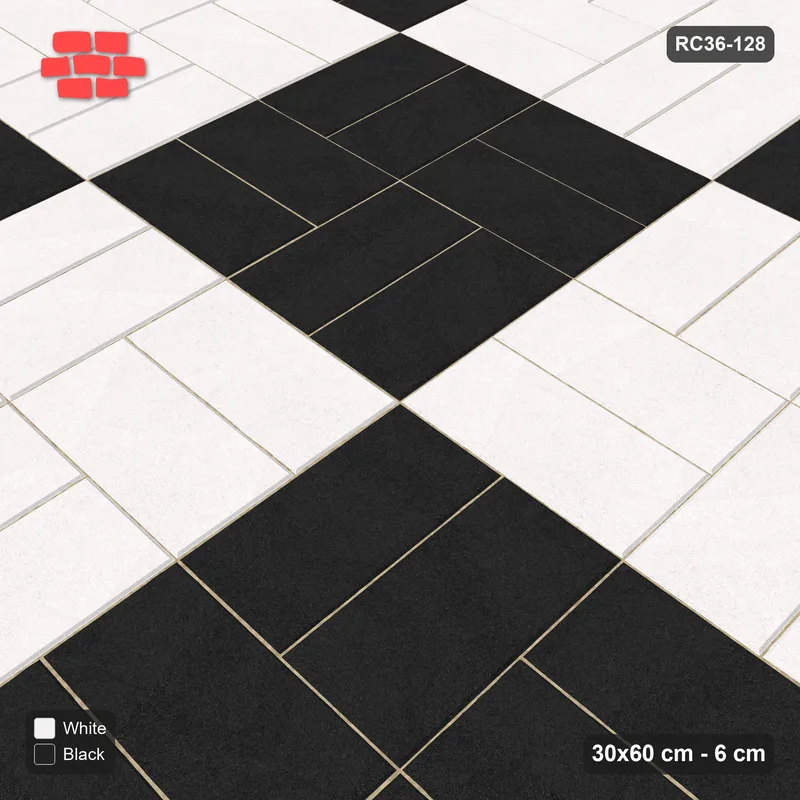 Interlock (Pasco) 30x60 cm · RC36-128 · Basketweave, Checker Blocks 2x2 in 42H Kerb Frame · Side view