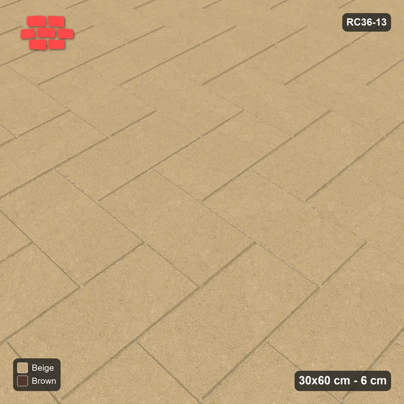 Interlock (Pasco) 30x60 cm · RC36-13 · Herringbone with kerb frame · Side view
