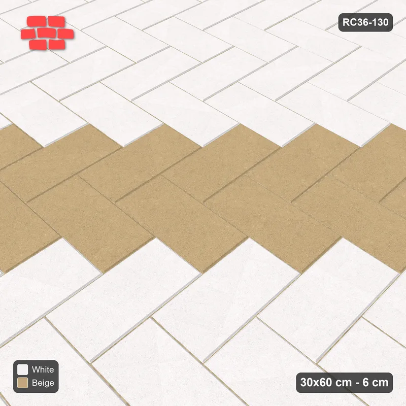 Interlock (Pasco) 30x60 cm · RC36-130 · Herringbone 90, Accent Course Every 4th · Side view