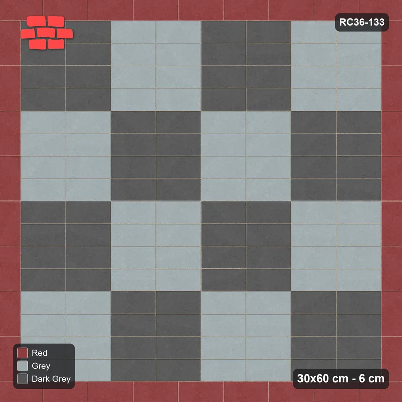 Interlock (Pasco) 30x60 cm · RC36-133 · Stretcher Border with Weave Checker · Top view
