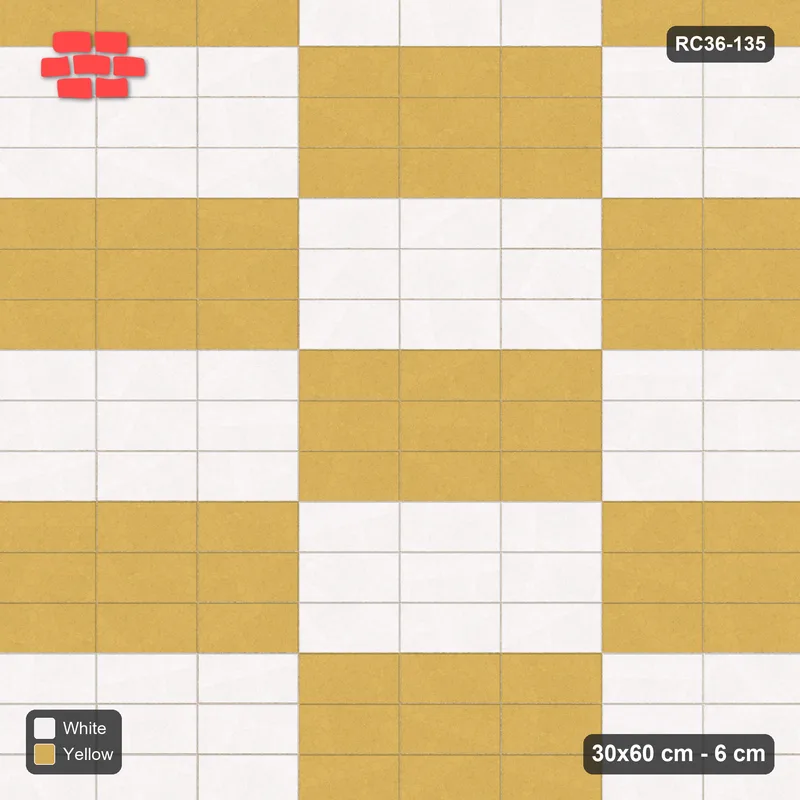 Interlock (Pasco) 30x60 cm · RC36-135 · Stack Bond, Large Checker 3x3 · Top view