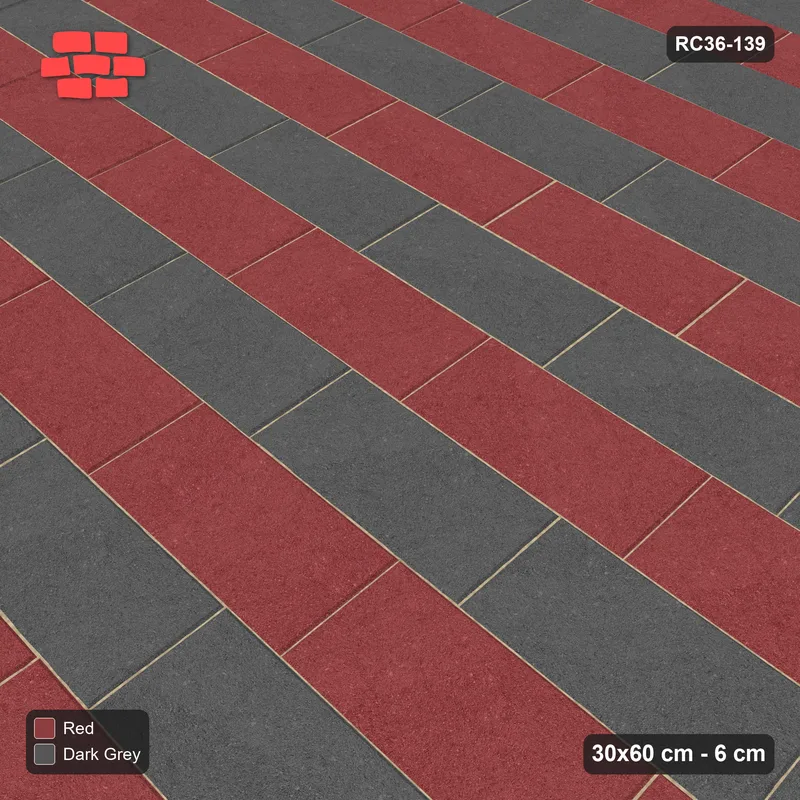 Interlock (Pasco) 30x60 cm · RC36-139 · Running Bond 1/4, Alternating Courses · Side view