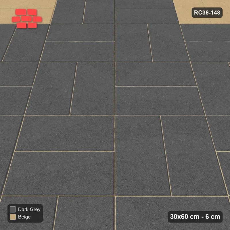 Interlock (Pasco) 30x60 cm · RC36-143 · Diagonal Parquet, Wide Accent Edge · Side view