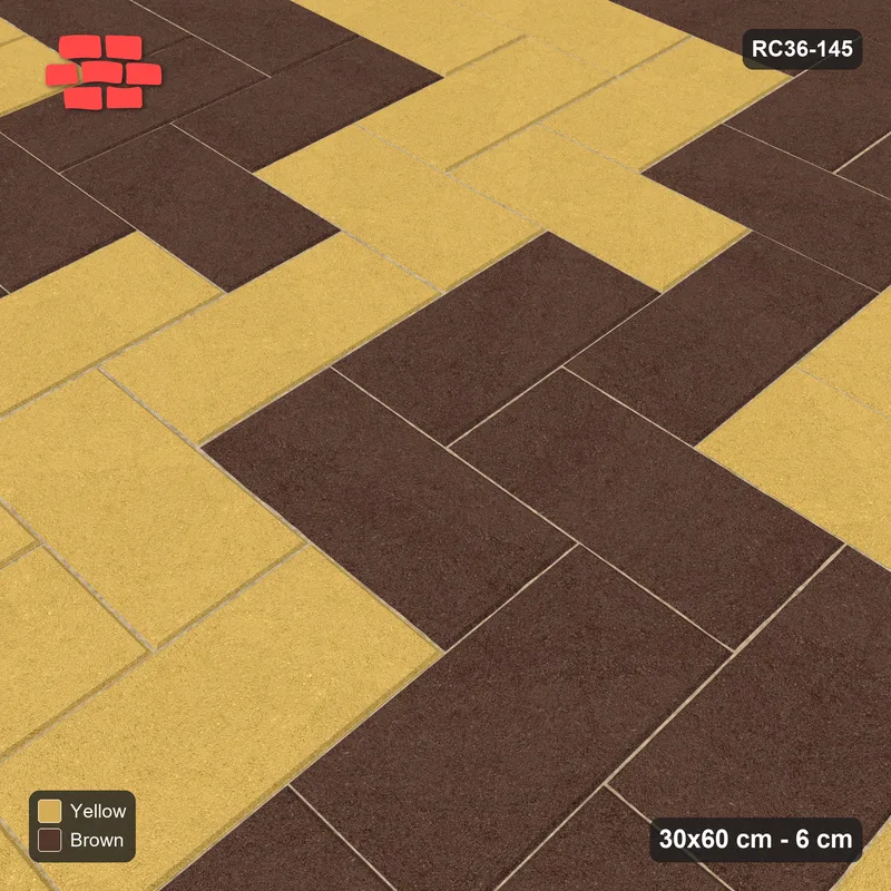 Interlock (Pasco) 30x60 cm · RC36-145 · Herringbone 90, Checker Blocks 2x2 · Side view