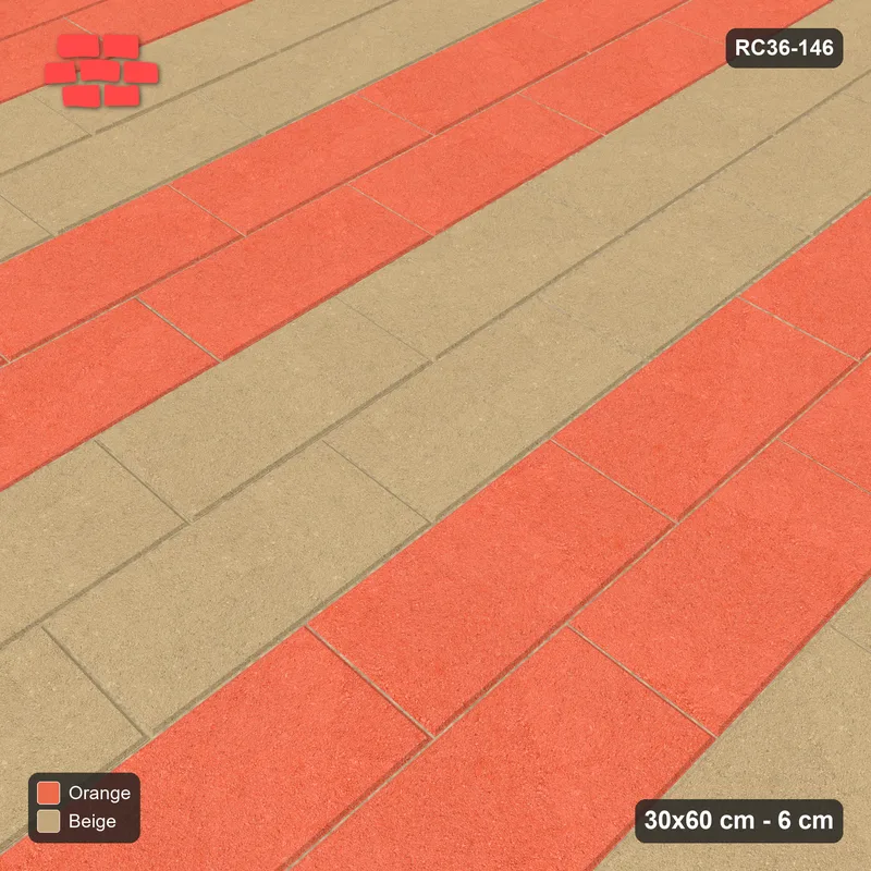 Interlock (Pasco) 30x60 cm · RC36-146 · Vertical Running Bond 1/2, Zigzag Stripes · Side view