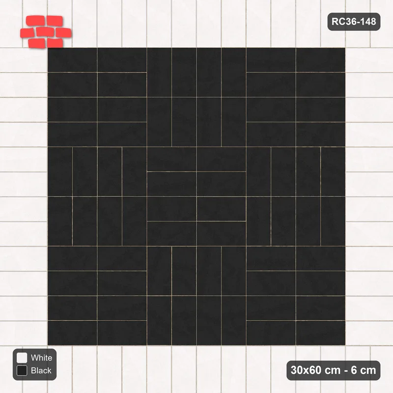 Interlock (Pasco) 30x60 cm · RC36-148 · Soldier Border with Stack Panels · Top view