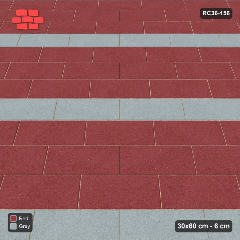 Interlock (Pasco) 30x60 cm · RC36-156 · Diagonal Running Bond, Accent Course Every 4th · Side view