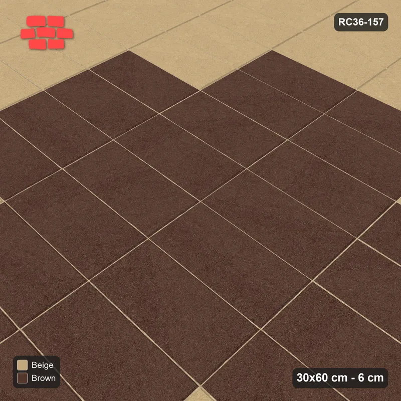 Interlock (Pasco) 30x60 cm · RC36-157 · Stack Bond, Diamond Medallion · Side view
