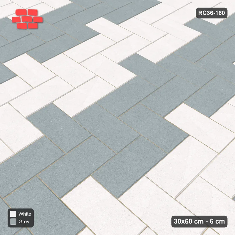 Interlock (Pasco) 30x60 cm · RC36-160 · Herringbone 90, Zigzag Stripes Wide · Side view