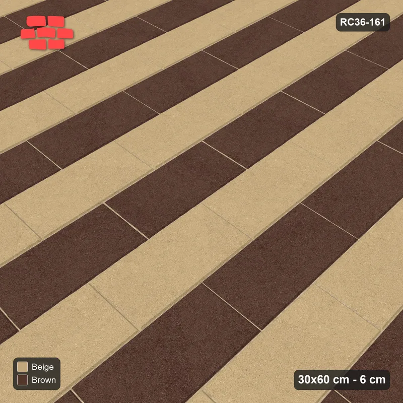 Interlock (Pasco) 30x60 cm · RC36-161 · Vertical Running Bond 1/2, Alternating Courses · Side view