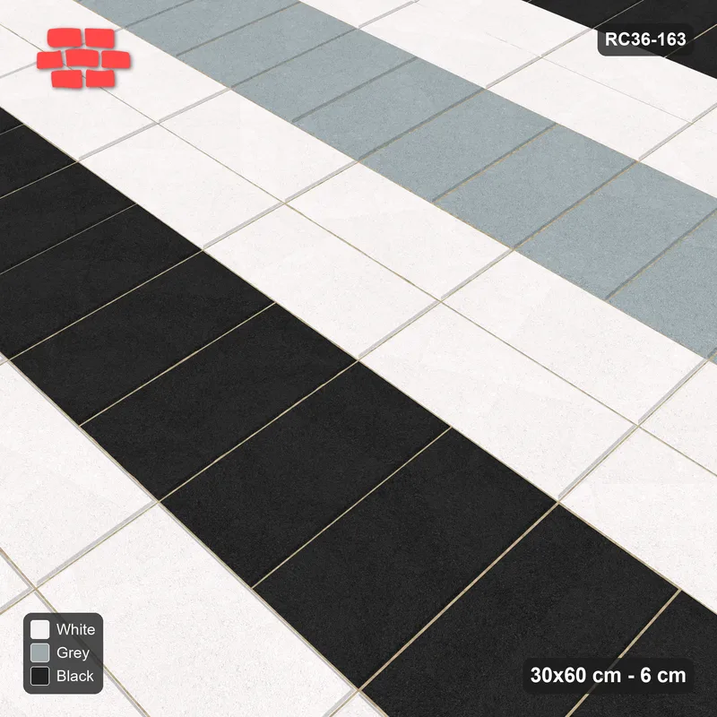 Interlock (Pasco) 30x60 cm · RC36-163 · Tri-Colour Plaza Bands · Side view