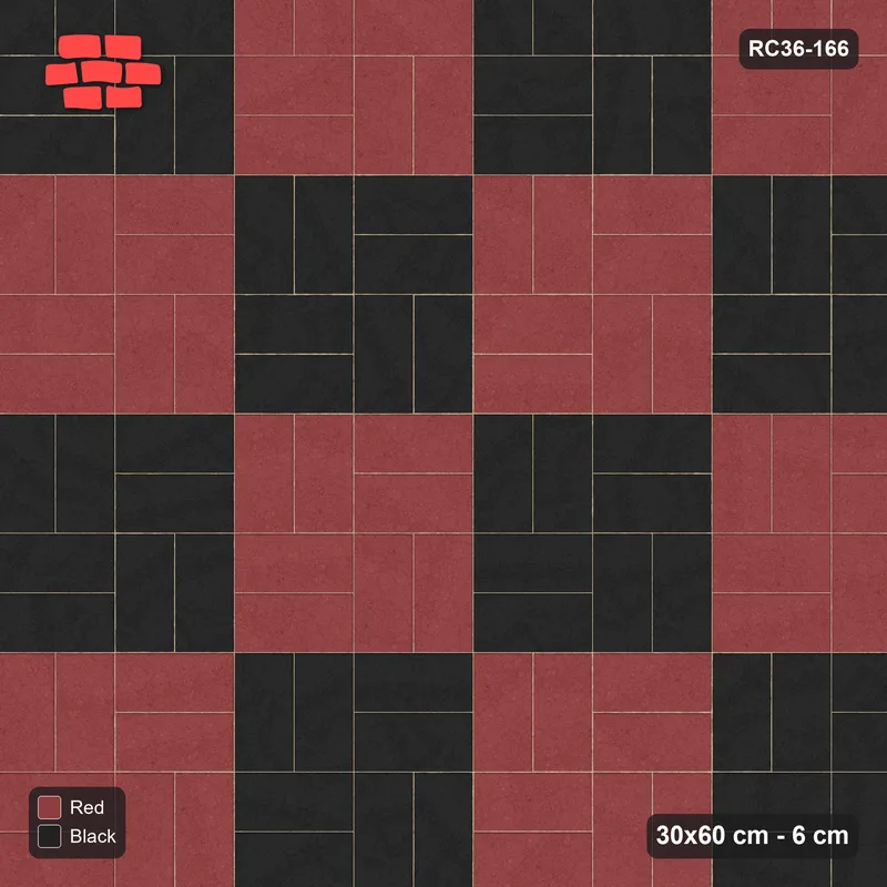 Interlock (Pasco) 30x60 cm · RC36-166 · Basketweave, Checker Blocks 2x2 · Top view