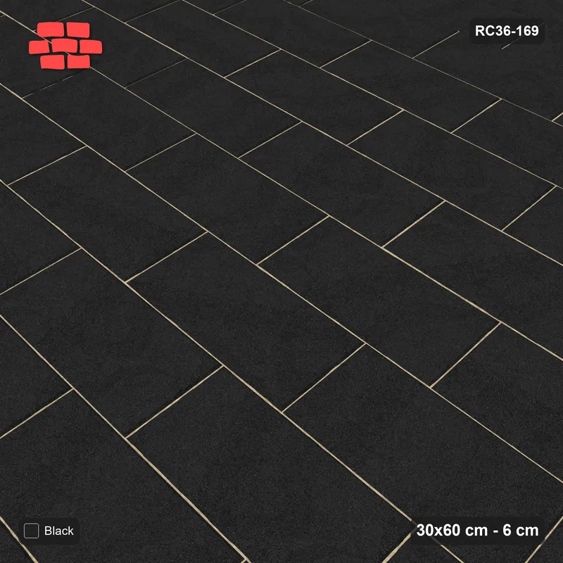 Interlock (Pasco) 30x60 cm · RC36-169 · Running Bond 1/3, Single Tone · Side view